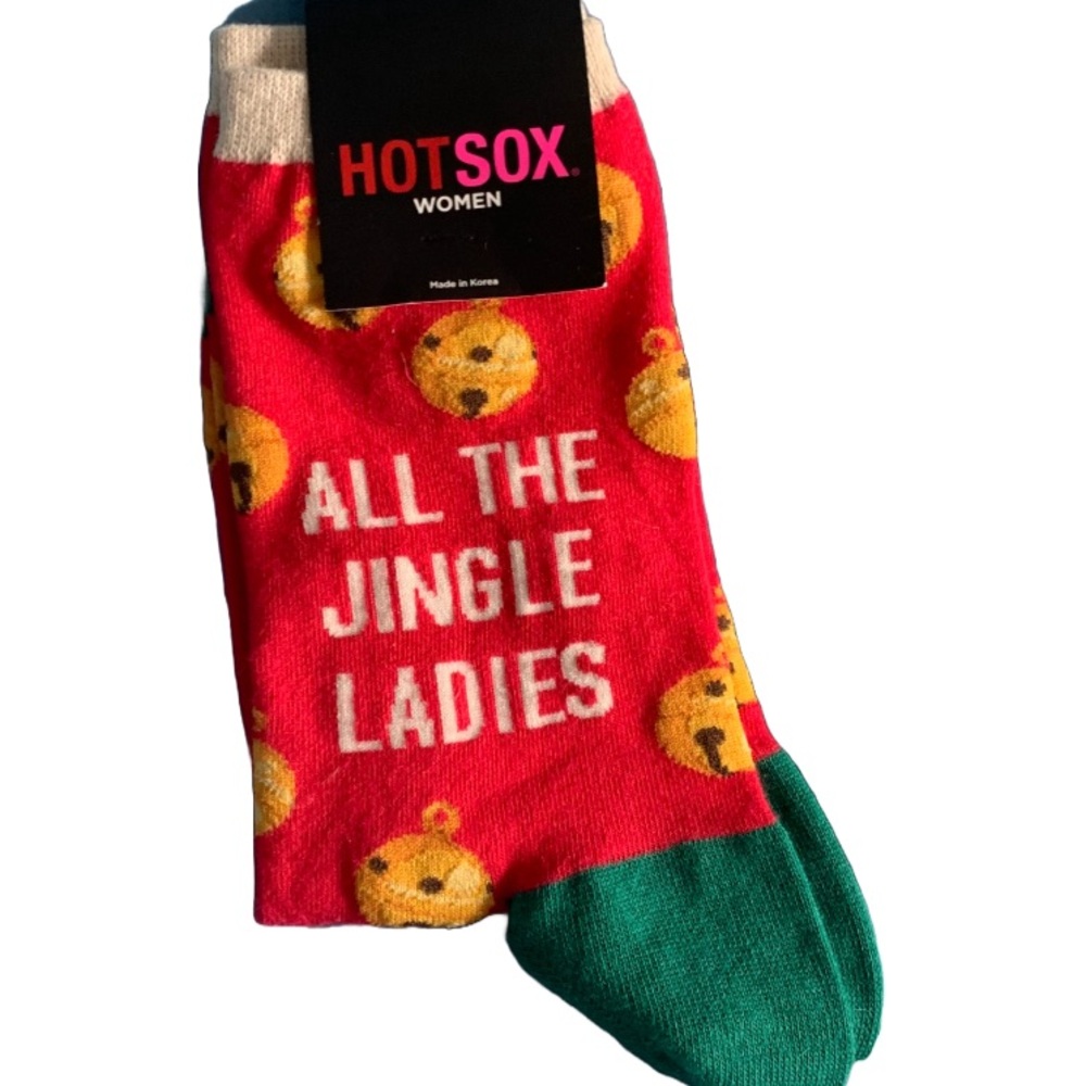 NWT HOT SOX Women’s All The Jingle Ladies Novelty Christmas/Holiday Crew Socks - Picture 2 of 4